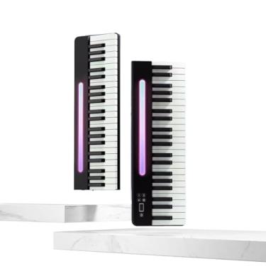Imagem de VEDO Teclado de piano dobrável magnético, piano dobrável de tamanho normal com 88 teclas semipesadas, piano digital portátil Bluetooth, com estante (Painel de controle iluminado)