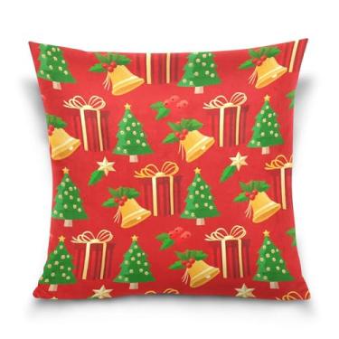 Imagem de Burbuja Capas de almofada 45,7 x 45,7 cm, árvore de Natal de veludo macio, capa decorativa para sofá, sofá, sala de estar, quarto