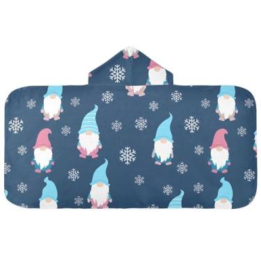 Imagem de Burbuja Toalha de banho com capuz de laço rosa para crianças, toalha de praia de pelúcia macia absorvente para chá de meninas e meninos 3-10 anos, 61 x 127 cm