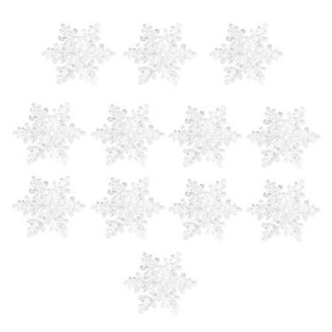 Imagem de 12 pçs acrílico transparente flocos de neve ornamento decorações da árvore de natal festa de inverno casamento feriado acessórios decorativos 5.5cm