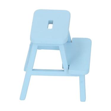 Imagem de aqxreight 1:12 Banqueta Em Miniatura de Madeira Com 4 Pernas e 2 Degraus Linda Casa de Bonecas Banquinho para Decoração de Casa de Bonecas Rosa Perfeito para Fazer Móveis Com Quatro Bancos para de