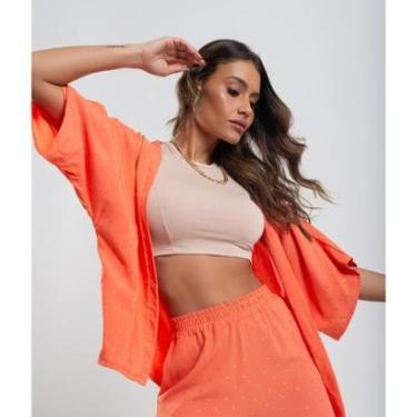 Imagem de Kimono Salvatore Fashion Viscose Lurex Feminino-Feminino