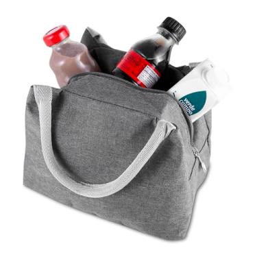 Imagem de Bolsa Térmica 5,6L em Poliéster 300D com Alça de Mão, Interior em Alumínio, Costurada, Zíper com Puxador em Formato de Colher – Leve e Portátil