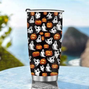 Imagem de Copos isolados de 623,7 g Caneca Copo Elegante Aniversário Presentes de Natal para Mulheres Mãe Meninas Acessórios Essenciais de Viagem Must Have Cold Iced Handle Deep Pumpkin Ghost Stype