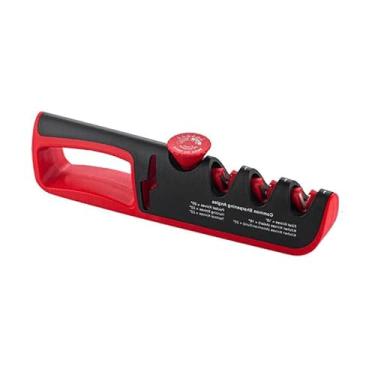 Imagem de Afiador de facas de cozinha 5 em 1, ferramenta de afiar tesoura, aço inoxidável, grão médio, use sem eletricidade