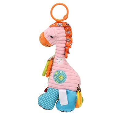 Imagem de aqxreight Sino de Chocalho para Carrinho de bebê Com Espelho de Mordedor Girafa Fofa Boneca de Pelúcia Brinquedo de Sino de Carro para Carrinho de bebê um Brinquedo que Não Pode Ser Reforçado Com Chocalhos Pés de Espelho Construídos