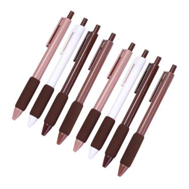 Imagem de YIHUANYIFA 8 canetas retráteis fofas canetas de gel estéticas canetas de escrita com ponta fina lisa de 0,5 mm, canetas de impressão inovadoras, material escolar de escritório para mulheres e homens