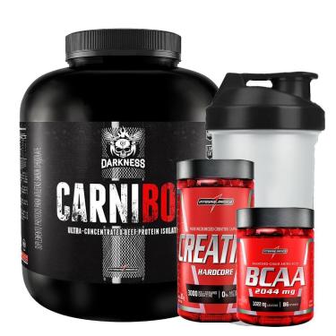 Imagem de Combo Suplemento em Pó Darkness Carnibol Isolado Hidrolisado 1,8 Kg Creatina Hardcore 120 Caps Bcaa-Unissex