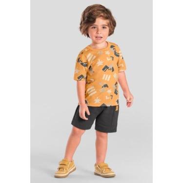 Imagem de Conjunto infantil menino de dinossauros Brandili, 3, Laranja