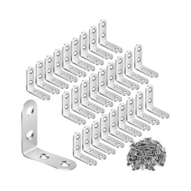 Imagem de Suportes Em L De Aço Inoxidável Preto 30 50pcs Braçadeiras De Canto Em