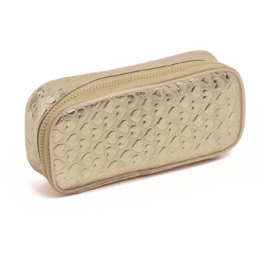 Imagem de Estojo Escolar KIT Hearts Gold – Retangular, Compartimento Unico e Zíper Reforçado - Ideal para Canetas, Lapis e Material Escolar.