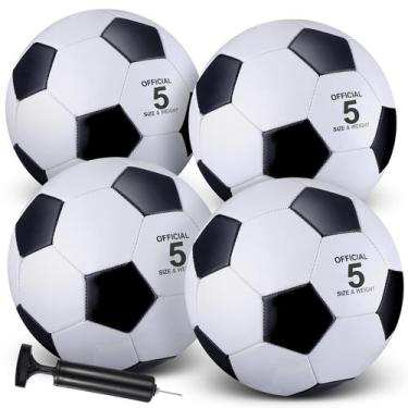 Imagem de Conjunto de bolas de futebol HyDren Tamanho 4 com bomba de 20 cm 4 peç