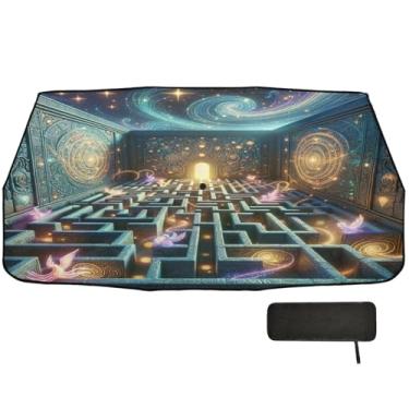 Imagem de Persiana de janela Magic Maze para para-brisa de carro bloco UV guarda-chuva de carro 147.3 cm x 75.4 cm protetor solar refletivo carro