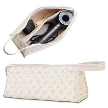 Imagem de GISMTR Estojo de viagem acolchoado compatível com Dyson Airwrap & Shark Flexstyle, bolsa de armazenamento floral de algodão para secador de cabelo e acessórios Dyson, organizador portátil bonito com