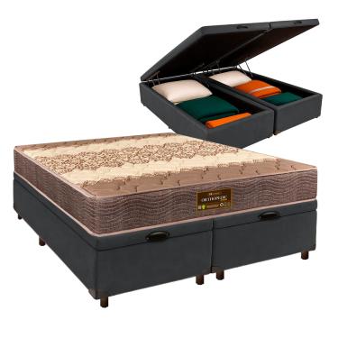 Imagem de Cama Box Bau + Colchão Queen D26 Ortophedic Sankonfort