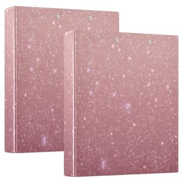 Imagem de Pasta organizadora de receitas com glitter ouro rosa, antiarranhões, 1,5 fichário resistente, ideal para escritório, escola, casa, pacote com 2