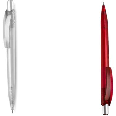 Imagem de Caneta Esferográfica Retrátil, Bambu, Escrita Azul, 25g, Natural com Detalhes, 14cm (Roxo e Transparente;)