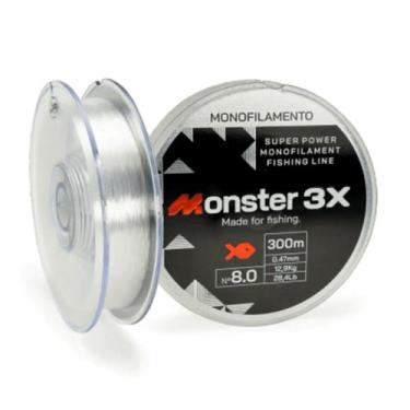 Imagem de Linha Monster 3X M3X Monofilamento 300m Transparente Resistente