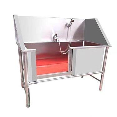 Imagem de Estação de lavagem de cães de aço inoxidável 47 polegadas/53 '' banheira de cuidados para animais de estimação, estação de banho grande para cães de tamanho grande, estação de lavagem de cães de aço