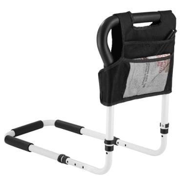 Imagem de Modundry Trilhos de cama para idosos e adultos, suporte de alça de cabeceira ajustável para idosos e pacientes com bolsa de armazenamento, serve para colchões gêmeos/queen/king Cali