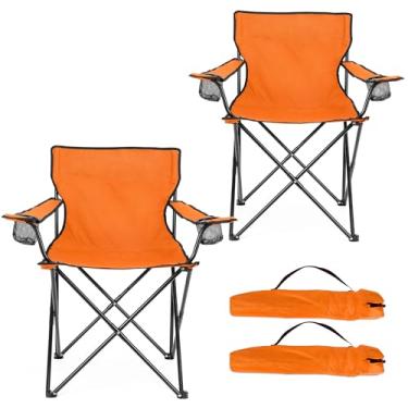 Imagem de HaSteeL Cadeira de acampamento para adultos, conjunto de 2 cadeiras de praia dobráveis, grandes cadeiras portáteis dobráveis para pesca ao ar livre, caminhadas, esportes, viagens, piquenique, gramado