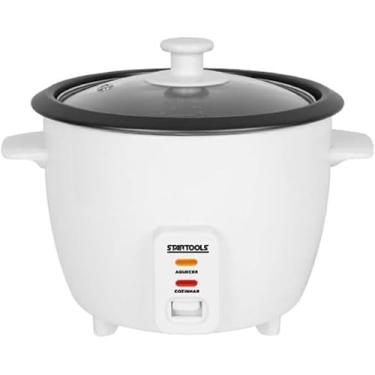 Imagem de Panela de Arroz Elétrica 1,3L 220V Branca | Panela Elétrica Multiuso, Arroz Soltinho, Cozimento Rápido e Automático