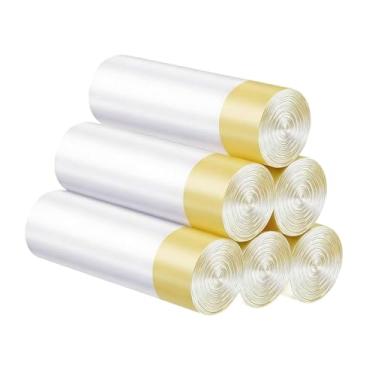 Imagem de Generic 60 Sacos para Areia de Gato com Cordão, Resistentes a Rasgos, Extra Grossos, para Uso em Corredores e Áreas de Passagem, Cordão Amarelo