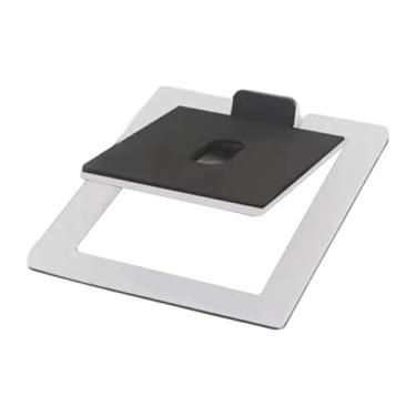 Imagem de AsrMyjcx Suporte de mesa para caixas de som, compacto e estável, para uso doméstico e em escritórios. Fabricado em aço carbono, Branco