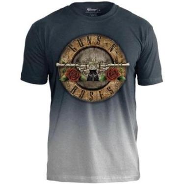 Imagem de Camiseta de Banda Guns N Roses Preto ou Cinza Estonado Estampa Oficial-Unissex
