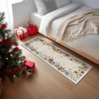 Imagem de Artoid Mode Tapete de corredor de primavera floral de girassol bege, decoração de casa de verão, baixo perfil, antiderrapante, lavável, tapete para corredores, cozinha, lavanderia, quarto, banheiro, 6