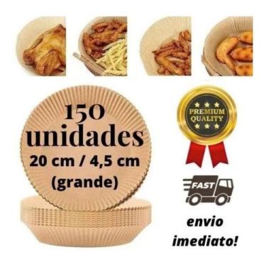 Imagem de Kit 150 Papel Descartável Air Fryer Antiaderente Grande - Forma filtro