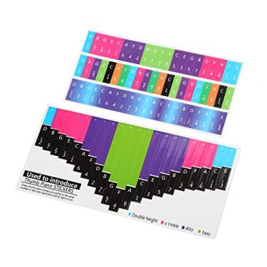 Imagem de KIMISS Adesivos Coloridos de Escala Kalimba para Piano de Polegar – Fácil Memorização de Notas e Decoração Musical para Iniciantes (Piano de polegar universal de 21 tons)