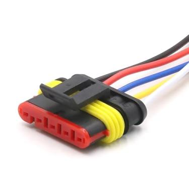 Imagem de EPANO 1/2/3/4/5/6 vias PBT material retardador de chamas vedação AMP impermeável plugue conector de fio elétrico para carro conector impermeável (1 furo com fio)