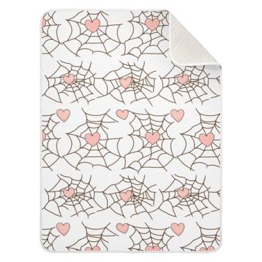 Imagem de Wassud Cobertor de bebê aranha com corações para meninos e meninas, cobertor de bebê para recém-nascidos, essencial para recém-nascidos, cobertores macios 76 x 101 cm