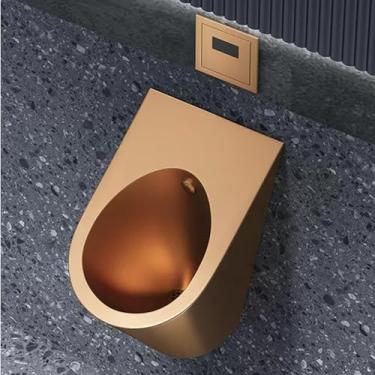 Imagem de pcagfaajmh Mictório masculino, mictório de aço inoxidável montado na parede, mictório de lavagem residencial comercial, mictório à prova de respingos com sensor inteligente, para hotel/bar/aeroporto