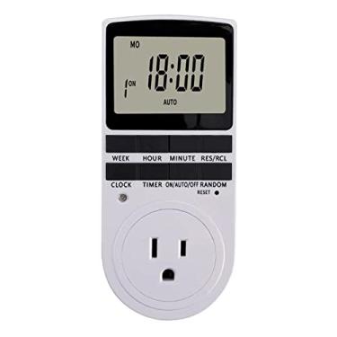 Imagem de Plug de Timer Luz Digital Tomada com Display LCD 10 Programas Comutação Programáveis Plug-in Economia Energia 24 Horas e 7 Dias para Eletrodomésticos