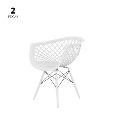Imagem de Conjunto Com 2 Cadeiras Web Branca  Base Em Polipropileno