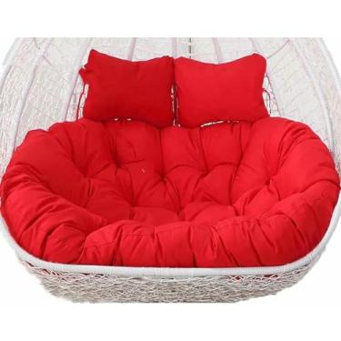 Imagem de Almofadas grossas e laváveis ​​para substituição de cadeiras suspensas em formato de ovo, almofadas para cadeiras de balanço duplas, almofadas para cadeiras de rede suspensas.