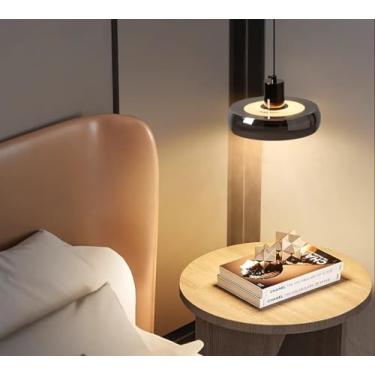 Imagem de Luminária pendente de LED para sala de jantar, com teto de vidro, estilo lustre moderno para mesa de jantar, com intensidade regulável, ideal para sala de estar, quarto, café e com altura aj