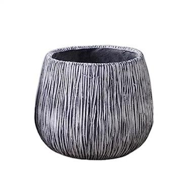 Imagem de Vaso de flores, vaso de plantas, padrão de pedra, cimento, simples, redondo, para sala de estar, grande, verde, plantas, decoração, plantador (médio)