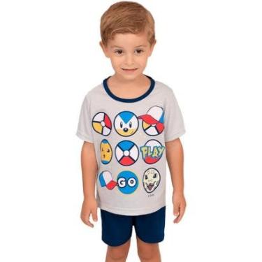 Imagem de Pijama Camiseta Pokebolas e Short Azul - Izitex-Masculino