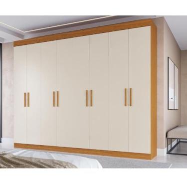 Imagem de Guarda Roupa Casal Catar 8 Portas 100% MDF - Linhamobília, Cinamomo/of