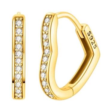 Imagem de Brincos De Argola Com Pingente Em Prata Esterlina 925 Ouro Rosé Para M