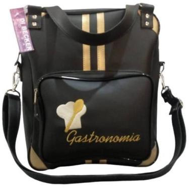 Imagem de Bolsa Feminina Preta Personalizada Gastronomia - Di Becker Bolsas