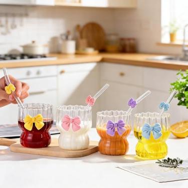 Imagem de 1 peça de copos vintage de borboleta, estampa de borboleta, uísque, escocês e bourbon, artesanato artístico em vidro vintage, canecas de café gelado para bebidas para uísque, cerveja, suco, água