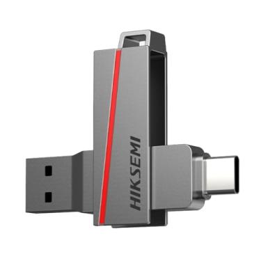 Imagem de Pendrive Hiksemi Dual Slim 64GB com conexão USB C e USB A