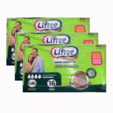 Imagem de Kit 3 Pacote Fralda Geriátrica/Adulto Lifree - Calça Super Conforto G-