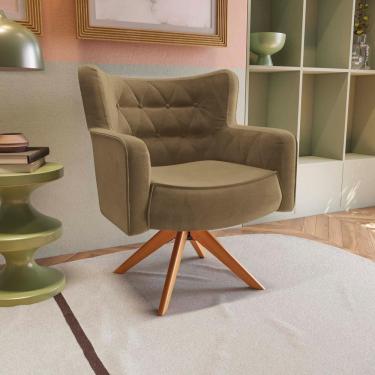 Imagem de Poltrona Olga Kappesberg Veludo Deluxe Bege