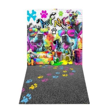Imagem de Fundo Fotográfico Cenário Pet Shop - Grafite