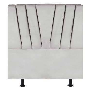 Imagem de Cabeceira Estofada De Cama Casal Box 140 Cm Louise Linho Cinza Claro